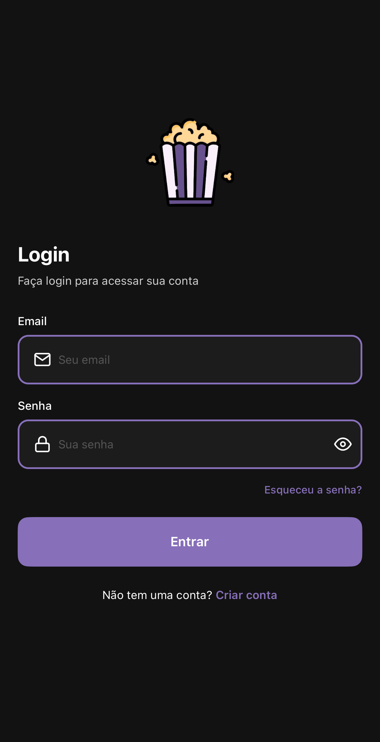 Baixe e crie sua conta